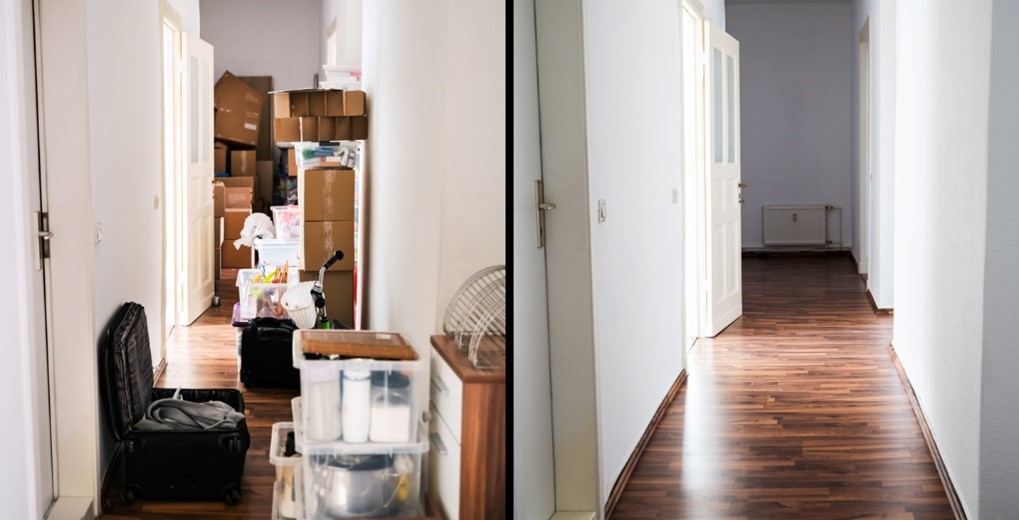 before and after decluttering